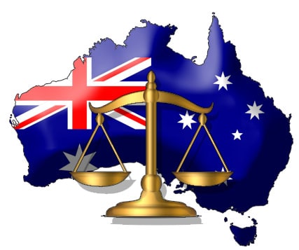 Aussie Flag in front of legal scale