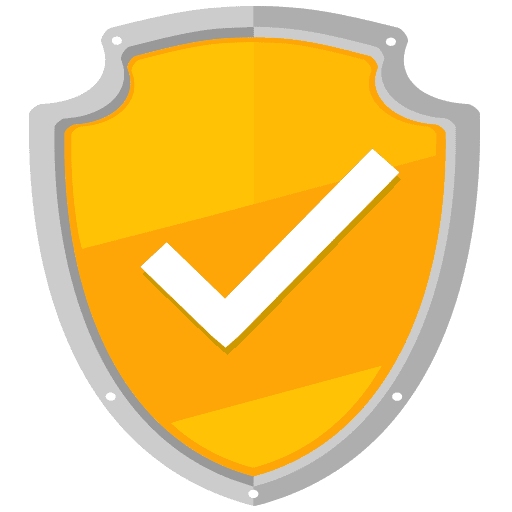 Yellow shield with white checkmark