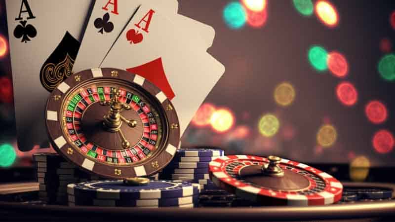 Online casino cards and chips