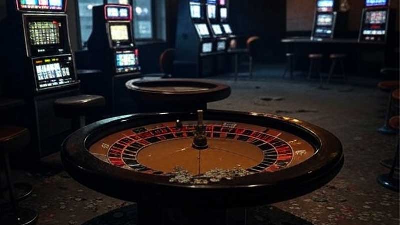 Empty casino game room