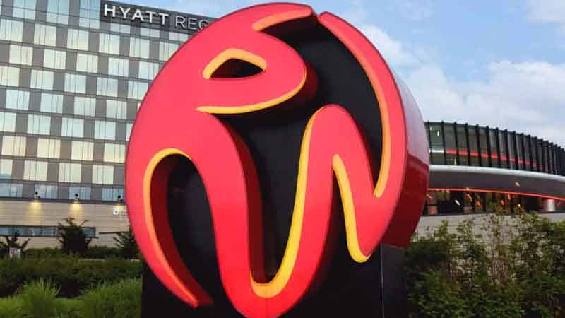 Resorts World logo in front of casino